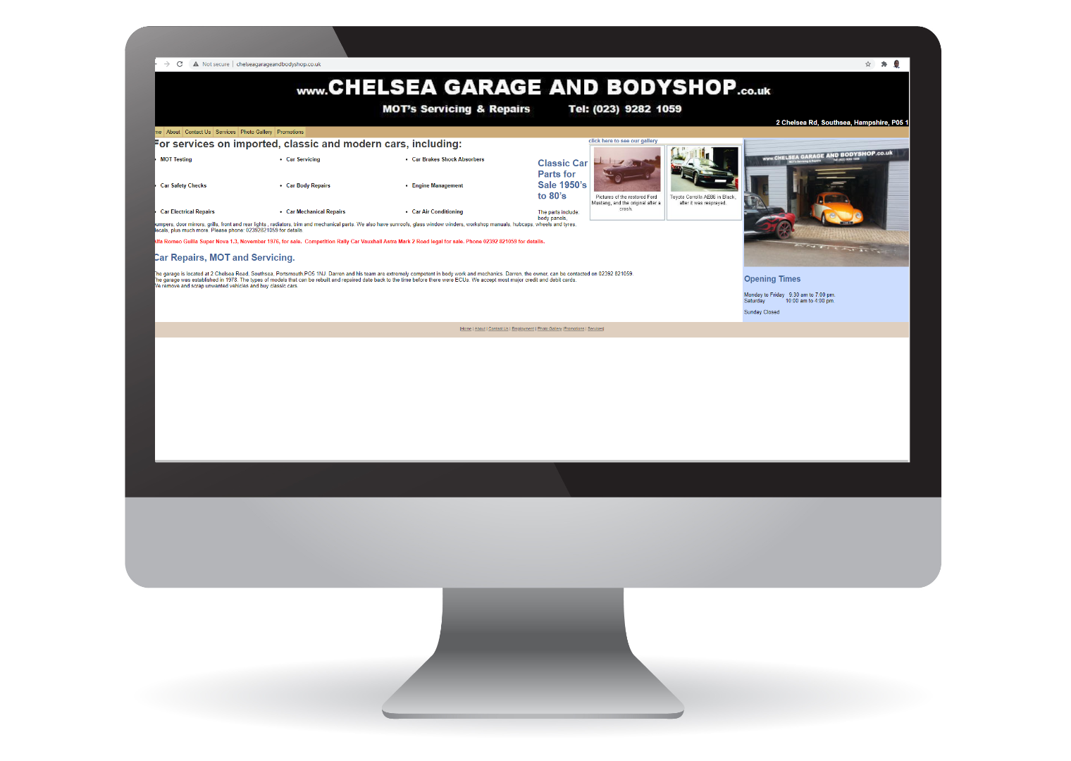 image  link to Chelsea Garage and Body Shops Website